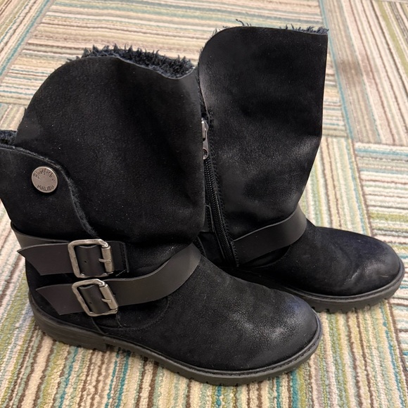 Blowfish Womens Randall Shearling Single Strap Boots Black - Picture 4 of 8